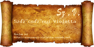 Szécsényi Violetta névjegykártya