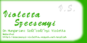 violetta szecsenyi business card